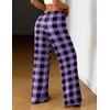 image:imageEkouaer Women Pajama Pants Comfy Pj Bottom with Pockets Stretch Plaid SleepwearBlack and Purple Plaid
