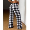 image:imageEkouaer Women Pajama Pants Comfy Pj Bottom with Pockets Stretch Plaid SleepwearClassic Black and White Plaid