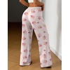 image:imageEkouaer Women Pajama Pants Comfy Pj Bottom with Pockets Stretch Plaid SleepwearLove Teddy Bear