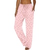 image:imageEkouaer Women Pajama Pants Comfy Pj Bottom with Pockets Stretch Plaid SleepwearPink Bowknots