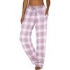 image:imageEkouaer Women Pajama Pants Comfy Pj Bottom with Pockets Stretch Plaid SleepwearPink and White Plaid