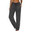 image:imageEkouaer Women Pajama Pants Comfy Pj Bottom with Pockets Stretch Plaid SleepwearPure Dark Grey