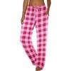 image:imageEkouaer Women Pajama Pants Comfy Pj Bottom with Pockets Stretch Plaid SleepwearRose Red and Black Plaid