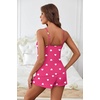 image:imageEkouaer Womens Pajama Sets Sleeveless Pj Set 2 Piece V Neck Adjustable Cami Tops Drawstring Shorts Lingerie SleepwearApink Hearts