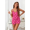 image:imageEkouaer Womens Pajama Sets Sleeveless Pj Set 2 Piece V Neck Adjustable Cami Tops Drawstring Shorts Lingerie SleepwearApink Hearts