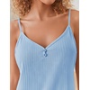 image:imageEkouaer Womens Pajama Sets Sleeveless Pj Set 2 Piece V Neck Adjustable Cami Tops Drawstring Shorts Lingerie SleepwearLight Blue
