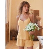 image:imageEkouaer Womens Pajama Sets Sleeveless Pj Set 2 Piece V Neck Adjustable Cami Tops Drawstring Shorts Lingerie SleepwearLight Coffee