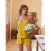 image:imageEkouaer Womens Pajama Sets Sleeveless Pj Set 2 Piece V Neck Adjustable Cami Tops Drawstring Shorts Lingerie SleepwearTurmeric