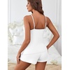 image:imageEkouaer Womens Pajama Sets Sleeveless Pj Set 2 Piece V Neck Adjustable Cami Tops Drawstring Shorts Lingerie SleepwearWhite