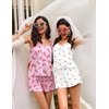 image:imageEkouaer Womens Pajama Sets Sleeveless Pj Set 2 Piece V Neck Adjustable Cami Tops Drawstring Shorts Lingerie SleepwearZpink Bows