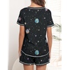 image:imageEkouaer Womens Pajamas Sets Short Sleeve Pjs Two Piece Sleepwear Casual Lounge Sets With PocketsBlack Moon