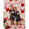 image:imageEkouaer Womens Pajamas Sets Short Sleeve Pjs Two Piece Sleepwear Casual Lounge Sets With PocketsBlack Pink Heart