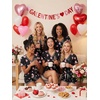 image:imageEkouaer Womens Pajamas Sets Short Sleeve Pjs Two Piece Sleepwear Casual Lounge Sets With PocketsBlack Pink Heart