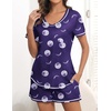 image:imageEkouaer Womens Pajamas Sets Short Sleeve Pjs Two Piece Sleepwear Casual Lounge Sets With PocketsBlue Moon
