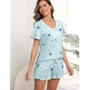 image:imageEkouaer Womens Pajamas Sets Short Sleeve Pjs Two Piece Sleepwear Casual Lounge Sets With PocketsBlue Moon Star