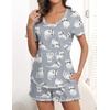 image:imageEkouaer Womens Pajamas Sets Short Sleeve Pjs Two Piece Sleepwear Casual Lounge Sets With PocketsCat