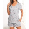 image:imageEkouaer Womens Pajamas Sets Short Sleeve Pjs Two Piece Sleepwear Casual Lounge Sets With PocketsCoffee Cup