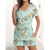 image:imageEkouaer Womens Pajamas Sets Short Sleeve Pjs Two Piece Sleepwear Casual Lounge Sets With PocketsGreen Floral