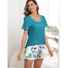 image:imageEkouaer Womens Pajamas Sets Short Sleeve Pjs Two Piece Sleepwear Casual Lounge Sets With PocketsGreen Plant2