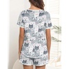 image:imageEkouaer Womens Pajamas Sets Short Sleeve Pjs Two Piece Sleepwear Casual Lounge Sets With PocketsGrey Cat
