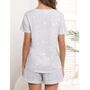image:imageEkouaer Womens Pajamas Sets Short Sleeve Pjs Two Piece Sleepwear Casual Lounge Sets With PocketsGrey Star