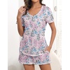 image:imageEkouaer Womens Pajamas Sets Short Sleeve Pjs Two Piece Sleepwear Casual Lounge Sets With PocketsLeaf