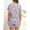 image:imageEkouaer Womens Pajamas Sets Short Sleeve Pjs Two Piece Sleepwear Casual Lounge Sets With PocketsLeaf