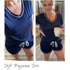image:imageEkouaer Womens Pajamas Sets Short Sleeve Pjs Two Piece Sleepwear Casual Lounge Sets With PocketsNavy Blue