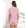 image:imageEkouaer Womens Pajamas Sets Short Sleeve Pjs Two Piece Sleepwear Casual Lounge Sets With PocketsPink Bow