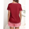 image:imageEkouaer Womens Pajamas Sets Short Sleeve Pjs Two Piece Sleepwear Casual Lounge Sets With PocketsPlaid Red White