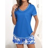 image:imageEkouaer Womens Pajamas Sets Short Sleeve Pjs Two Piece Sleepwear Casual Lounge Sets With PocketsRoyal Blue Plant