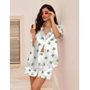 image:imageEkouaer Womens Satin Silk Pajamas Set Short Sleeve Sleepwear Button Down Top and Shorts Loungewear 2 Piece Pjs Set SXXLCactus