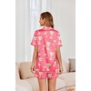 image:imageEkouaer Womens Satin Silk Pajamas Set Short Sleeve Sleepwear Button Down Top and Shorts Loungewear 2 Piece Pjs Set SXXLRose Red Cocktail Glass