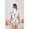 image:imageEkouaer Womens Satin Silk Pajamas Set Short Sleeve Sleepwear Button Down Top and Shorts Loungewear 2 Piece Pjs Set SXXLWhite Coconuts