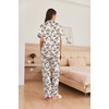 image:imageEkouaer Womens Silk Pajama Sets Silky Short Sleeve Pjs 2 Piece Silk Button Down Pajamas Soft Satin Pj Pants SetBlack Bow