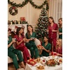 image:imageEkouaer Womens Silk Pajama Sets Silky Short Sleeve Pjs 2 Piece Silk Button Down Pajamas Soft Satin Pj Pants SetDark Green