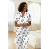 image:imageEkouaer Womens Silk Pajama Sets Silky Short Sleeve Pjs 2 Piece Silk Button Down Pajamas Soft Satin Pj Pants SetLeopard Bow