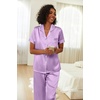 image:imageEkouaer Womens Silk Pajama Sets Silky Short Sleeve Pjs 2 Piece Silk Button Down Pajamas Soft Satin Pj Pants SetPurple