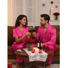 image:imageEkouaer Womens Silk Pajama Sets Silky Short Sleeve Pjs 2 Piece Silk Button Down Pajamas Soft Satin Pj Pants SetRose Red