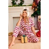 image:imageEkouaer Womens Silk Pajama Sets Silky Short Sleeve Pjs 2 Piece Silk Button Down Pajamas Soft Satin Pj Pants SetStriped Teddy