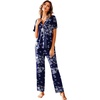 Floral26 - Navy With White