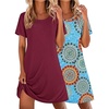 Blue Boho+maroon