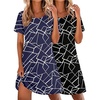 image:imageEkouaer 2 Pack Nightgowns for Women Sleepshirt Short Sleeve Night Shirts Soft Sleep Dress Classic NightDress SXXLNavy White Stripeblack White Stripe