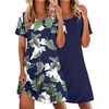 Tropical Leaf+navy Blue