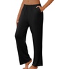 image:imageEkouaer Pajama Pants Women 2026 Soft Casual Lounge Pajama Bottoms Comfy Stretch Sleep Pants Wide Leg Pj Bottoms with PocketsBlack