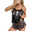 image:imageEkouaer Silk Pajamas Set for Women Satin Backless Lingerie Pjs Cami Top and Shorts NightwearPrintgothic Rose