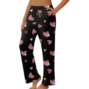 image:imageEkouaer Pajama Pants Women 2026 Soft Casual Lounge Pajama Bottoms Comfy Stretch Sleep Pants Wide Leg Pj Bottoms with PocketsPink Heart