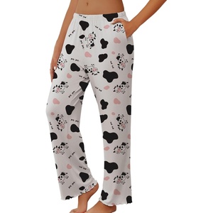 image:imageEkouaer Pajama Pants Women 2026 Soft Casual Lounge Pajama Bottoms Comfy Stretch Sleep Pants Wide Leg Pj Bottoms with PocketsWhite Cow