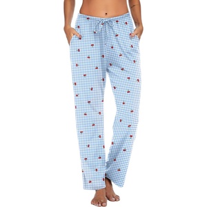 image:imageEkouaer Women Pajama Pants Comfy Pj Bottom with Pockets Stretch Plaid SleepwearCherry Blue Plaid