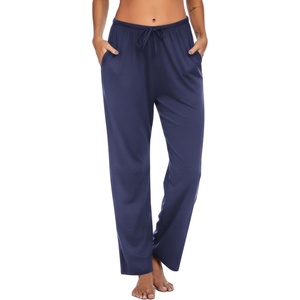 image:imageEkouaer Women Pajama Pants Comfy Pj Bottom with Pockets Stretch Plaid SleepwearNavy Blue